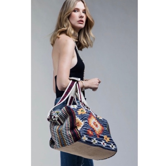 Host Pick💥 NWT Navajo Aztec Duffel High Handmade Woven Quality Bag - Picture 13 of 13